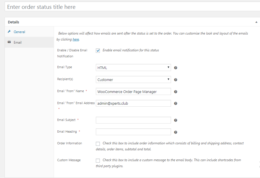 Add New Order Emails