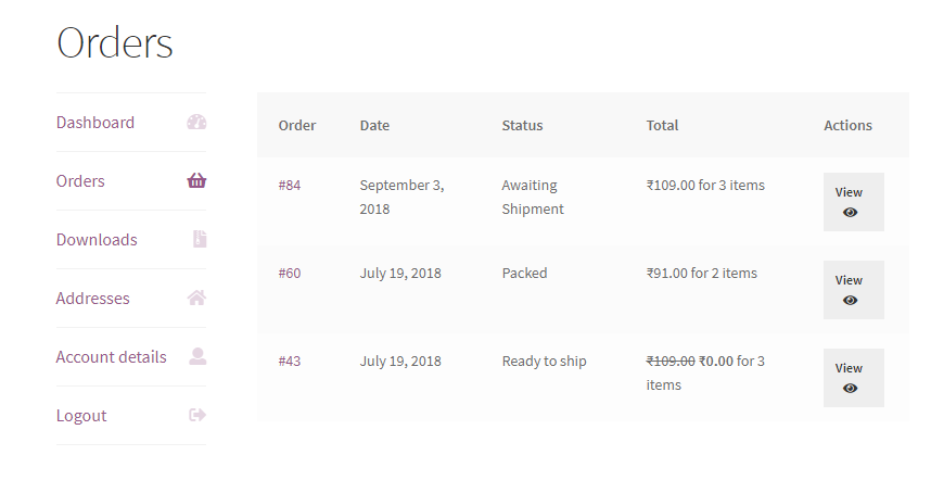 Display Status Information to Customers