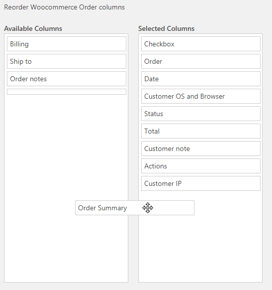 Enable / Disable additional columns & Change default sorting