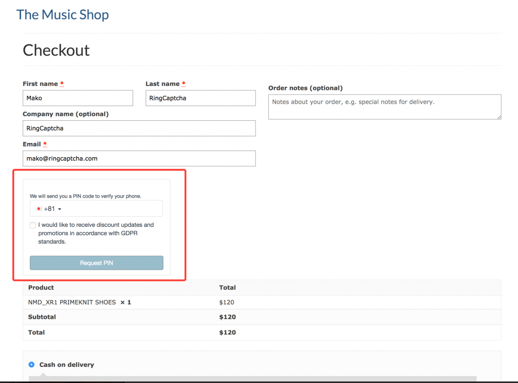 GDPR consent custom field