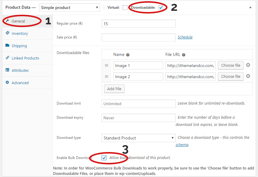 General Settings to Enable Bulk Downloads