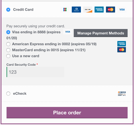 Using Saved Cards