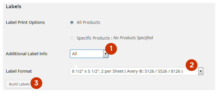 Scanventory label print settings